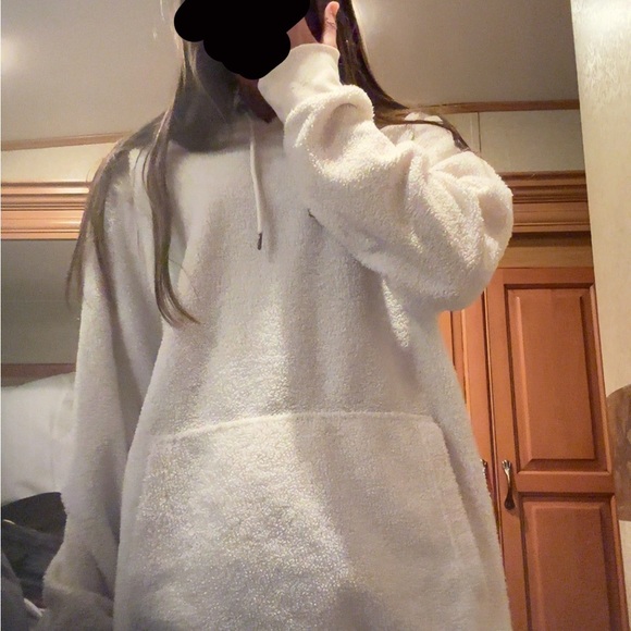 & Other Stories Cream Fleece Hoodie - Picture 1 of 2
